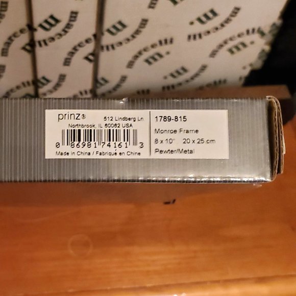 Prinz 8"x10" Pewter Metal (Warm Silver) Monroe Photo Frame #1789-815, New in Box - Picture 2 of 3